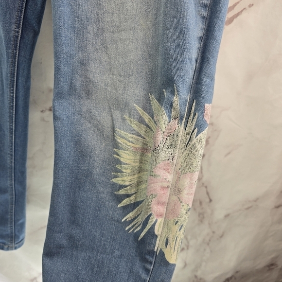 Tommy Bahama Jeans Women 32x29 High Rise Floral Painted Tema Indigo Kayo Blossom - Picture 11 of 14
